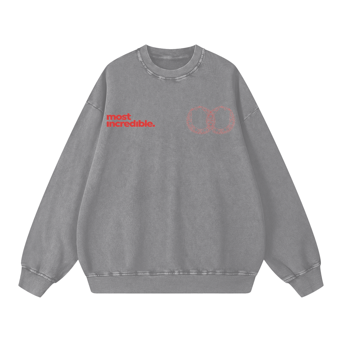 Bamboo Blueprint Snow-Wash Oversized Sweatshirt (Limited Edition 