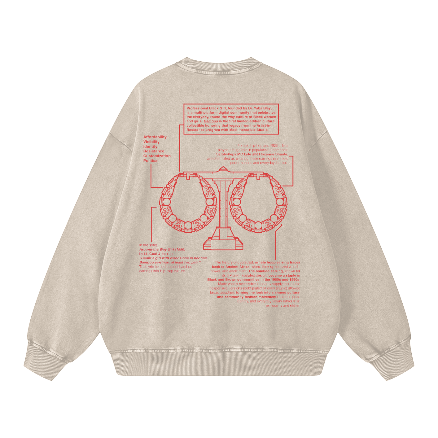 BAMBOO Double Up Snow Washed Sweatshirt