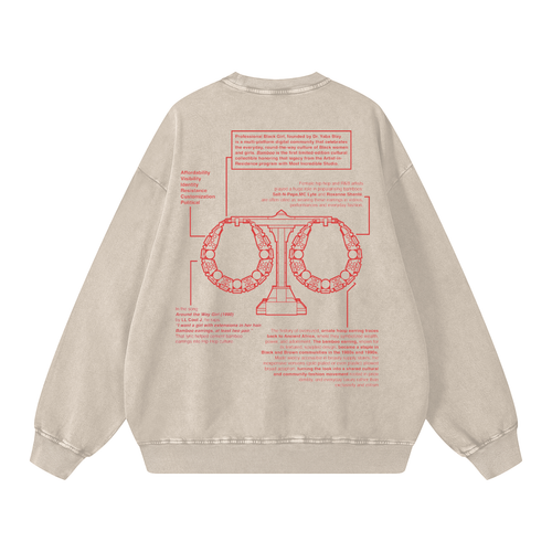 BAMBOO Double Up Snow Washed Sweatshirt